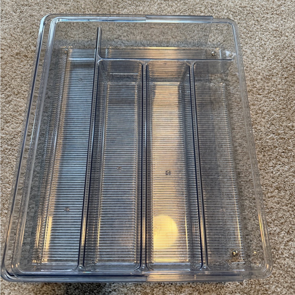 Clear Plastic Kitchen Cutlery Organizer Tray